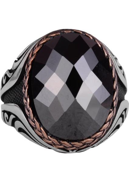 925 Ayar Gümüş Yüzük - Taş Gümüş Yüzük - El Yapımı Yüzük (Oluşturulmuş Oniks)