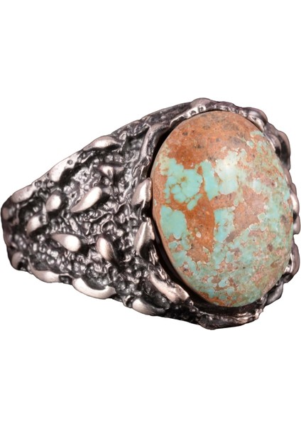 Doğal Arizona Turkuaz Taş Yüzük, Erkekler Için Hediye, 925 Ayar Gümüş Yüzük, Minimalist Yüzük