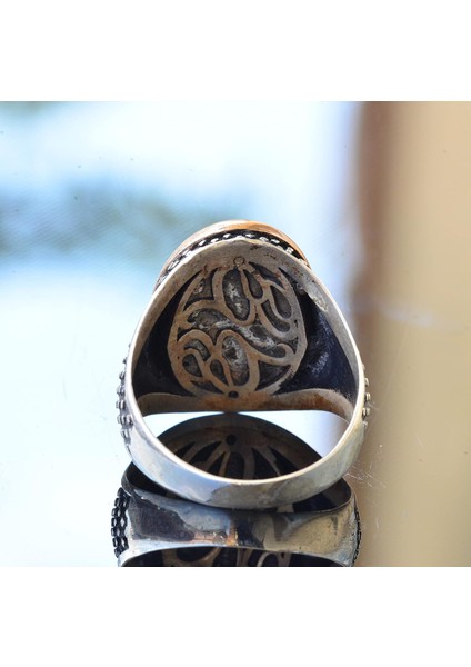 Safir Doğal Taş Erkek 925 Ayar Gümüş Yüzük - Kraliyet ve Güçlü indirimleri