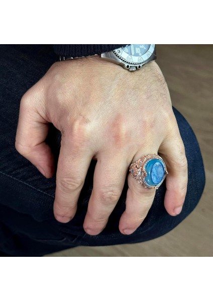 Doğal Drusy Kristal Kuvars Taş Yüzük, 925 Ayar Gümüş Yüzük Erkekler Için modelleri