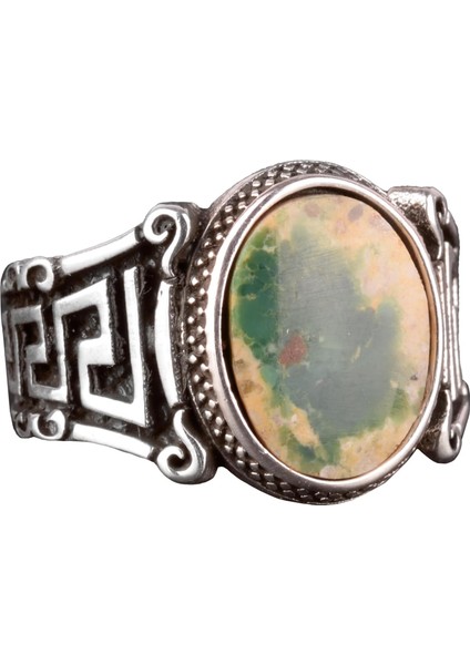 Doğal Arizona Turkuaz Taş Yüzük, 925 Ayar Gümüş Erkek Yüzük (Model-6)