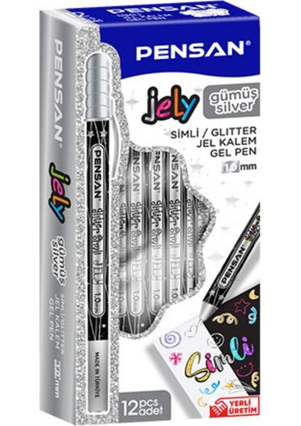 Jelly Glitter Simli Jel Kalem 12'li Kutu