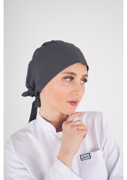 Düz Antrasit Tesettür Doktor Hemşire Hastane Aşçı Mutfak Cerrahi Bone indirimleri