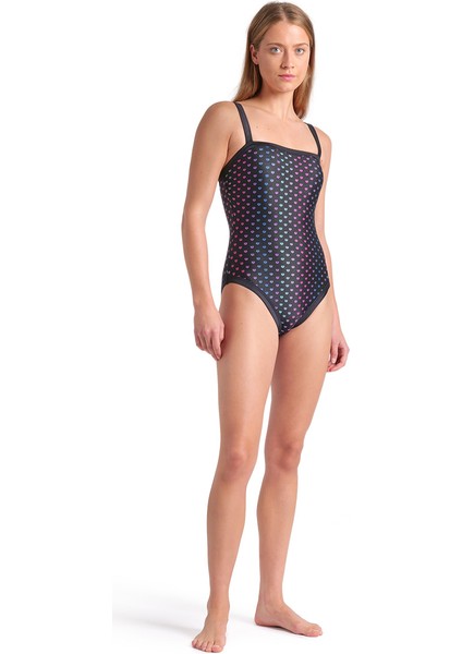 Rainbow monogram kadın siyah yüzücü mayosu 007074515 modelleri