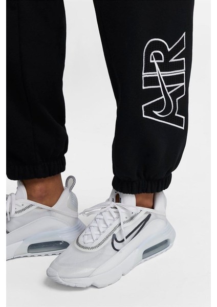 Air Fleece Loose Fit Sweat Pants Black Bol Kesim Kadın Spor Eşofman Altı Siyah modelleri