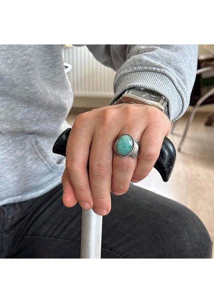 Doğal Taş Yüzük, 925 Ayar Gümüş Yüzük, (Amazonit) modelleri