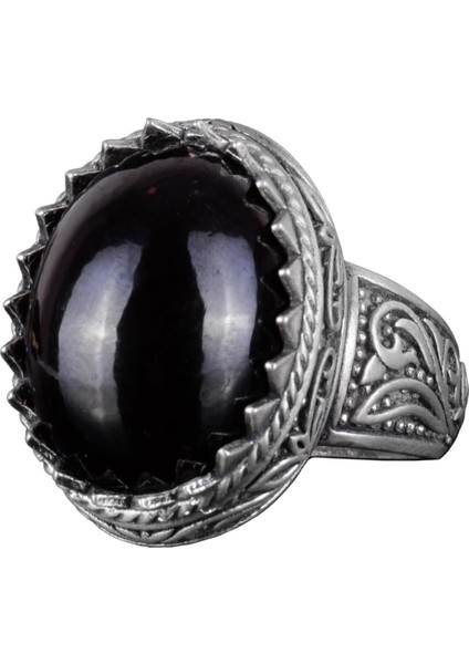 El Yapımı Granat Taşlı Yüzük - Derin 925K Katı Gümüş Erkek Yüzüğü - Tutku ve Enerji Tasarımı