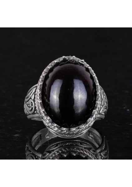 El Yapımı Granat Taşlı Yüzük - Derin 925K Katı Gümüş Erkek Yüzüğü - Tutku ve Enerji Tasarımı fiyatları