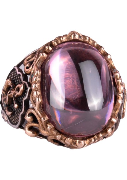 Pembe Topaz Yapay Taş Yüzük, Denizci Ağı Yüzüğü, 925 Ayar Gümüş Yapay Taş Yüzükler, Çeşitli Koleksiyon