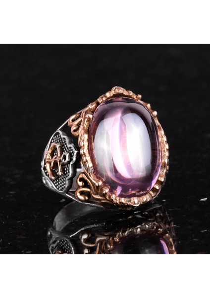 Pembe Topaz Yapay Taş Yüzük, Denizci Ağı Yüzüğü, 925 Ayar Gümüş Yapay Taş Yüzükler, Çeşitli Koleksiyon fırsatları