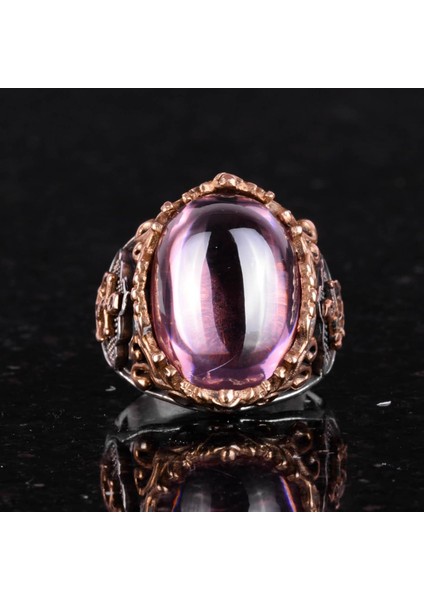 Pembe Topaz Yapay Taş Yüzük, Denizci Ağı Yüzüğü, 925 Ayar Gümüş Yapay Taş Yüzükler, Çeşitli Koleksiyon indirimleri