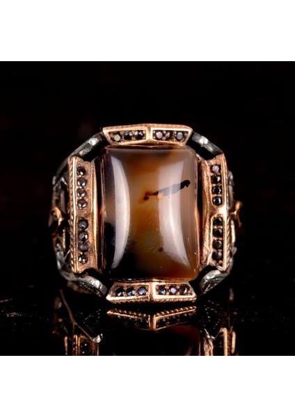 Doğal Yemen Akik Taşı Yüzük - 925 Ayar Gümüş Yüzük fiyatları