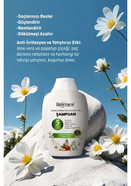 Argan Yağlı Besleyici Sülfatsız Şampuan - Güneş Görmeyen Saçlar Için 5 Bitki Özlü Şampuan - 300 ml fiyatları