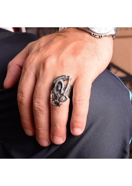 Ölüm Meleği Yüzüğü, 925 Ayar Gümüş Kafatası Yüzüğü, Erkek Yüzükleri, Gotik Yüzük, El Yapımı Yüzük modelleri
