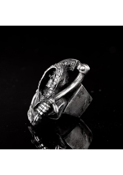 Ölüm Meleği Yüzüğü, 925 Ayar Gümüş Kafatası Yüzüğü, Erkek Yüzükleri, Gotik Yüzük, El Yapımı Yüzük fırsatları