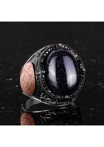 David Yıldızı Yüzük, Yapay Taş Yüzük, 925 Ayar Gümüş Süleyman Yüzüğü (Mavi Güneş Taşı Yapay Taş) indirimleri