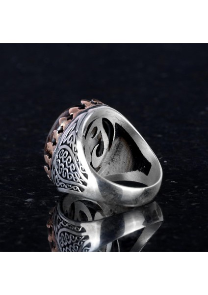 925 Ayar Saf Gümüş Erkek Yüzük - Doğal Taşlarla El Yapımı Şıklık (Mavi Akik Taşı) indirimleri