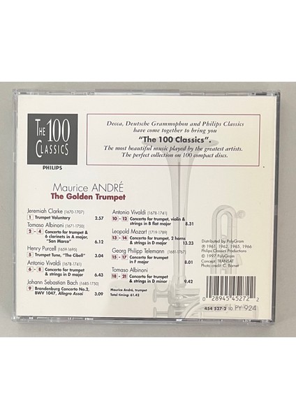 Maurice Andre La Trompette D'or CD (Orijinal 1996 Dönem Baskı Cd)