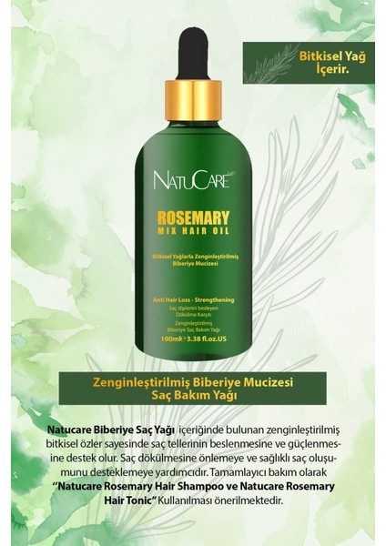 Natucare Zenginleştirilmiş Mucizevi Yağlar 3'lü Saç Bakım Seti 100 ml (Amla-Biberiye-Castor) fırsatları