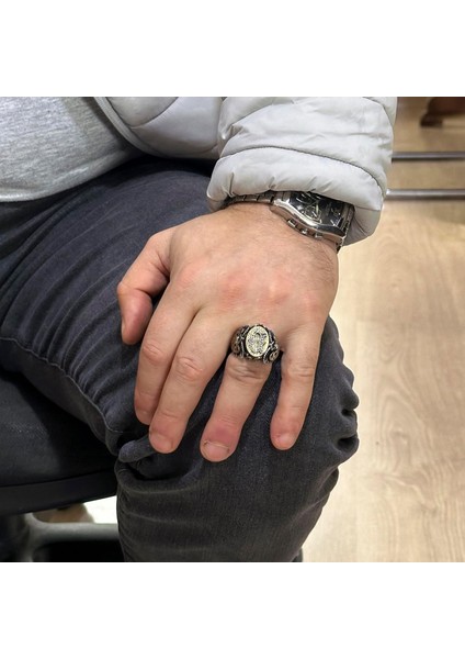 Kişiye Özel Monogram Gümüş Erkek Yüzük - 925K Katı Sterlin Gümüş Yüzük modelleri