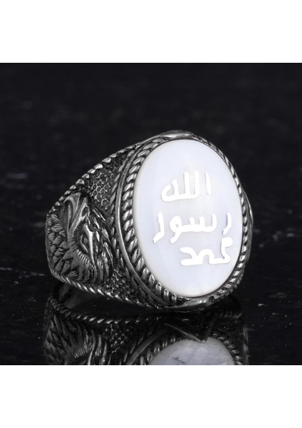 Islami Erkek Yüzük - Kartal Sembolü Yüzük - 925 Ayar Gümüş El Yapımı Erkek Yüzük (Beyaz) indirimleri