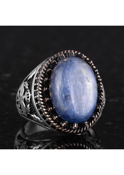 Doğal Taş Yüzük - El Yapımı Şahin Yüzük - 925 Ayar Gümüş Kyanit Yüzük indirimleri