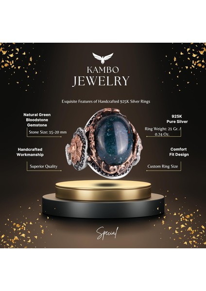 Aslan Başlı Yüzük, Yeşil Kan Taşı Yüzük - 925 Ayar Sterlin Gümüş Yüzük Erkekler Için, Farklı Yüzük fiyatları