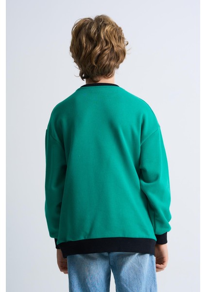 Alexandergardı Baskılı Bisiklet Yaka Çocuk Sweatshirt