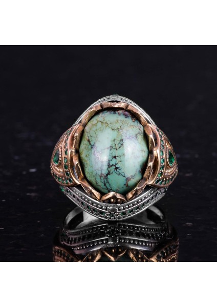 Doğal Arizona Turkuaz Taş Yüzük, Sultan Yüzük, Sterlin Gümüş Yüzük fırsatları