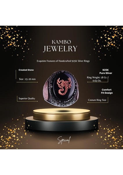 Özgün Desenli Yüzük - 925 Ayar Gümüş El Yapımı Erkek Yüzüğü - Davut Yıldızı Yüzüğü (Akrep) fiyatları