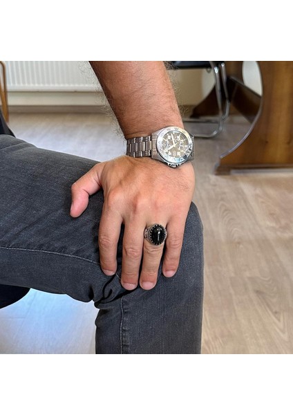 Doğal Taş Yüzük - El Yapımı Kartal Yüzüğü - 925 Ayar Gümüş Yüzük (Oniks) modelleri