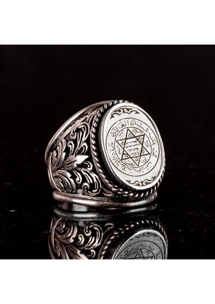Kral Süleyman Mühürü Gümüş Yüzük, 925 Ayar Gümüş Yüzük Erkekler Için, Davut Yıldızı Gümüş Yüzük fırsatları