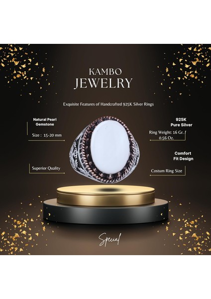 Doğal Sedef Taş Yüzük - El Yapımı Kartal Yüzüğü - 925 Ayar Gümüş Yüzük fiyatları