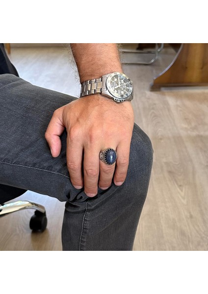 Doğal Taş Yüzük - El Yapımı Kartal Yüzüğü - 925 Ayar Gümüş Yüzük (Lapis Lazuli) modelleri