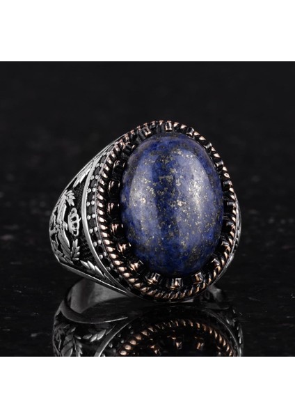 Doğal Taş Yüzük - El Yapımı Kartal Yüzüğü - 925 Ayar Gümüş Yüzük (Lapis Lazuli) indirimleri