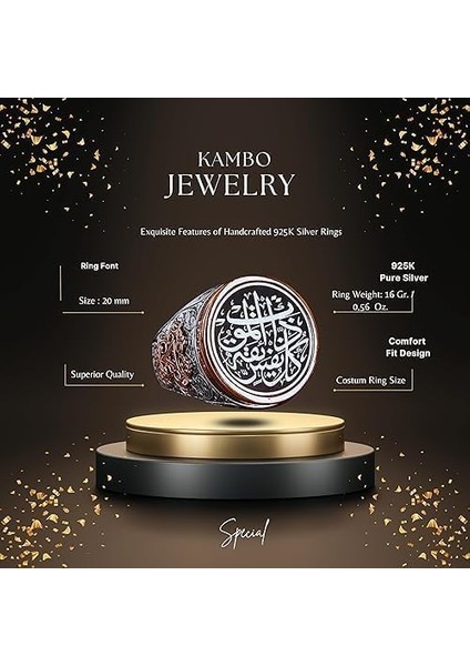 925 Ayar Gümüş Erkek Yüzük, El Yapımı Yüzük, Islami Yüzük, Özelleştirilebilir Yüzük fiyatları