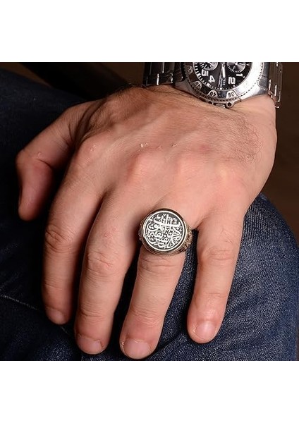 925 Ayar Gümüş Erkek Yüzük, El Yapımı Yüzük, Islami Yüzük, Özelleştirilebilir Yüzük modelleri