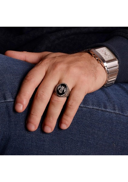 925 Ayar Gümüş Çift Başlı Kartal Simgesi ile Erkek Yüzük - Erkekler Için Sembolik ve Güçlü Takı modelleri