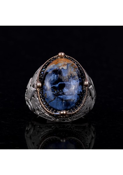 925 Ayar Gümüş El Yapımı Erkek Yüzük - Çeşitli Doğal Taşlarla Mevcut (Pietersite) fiyatları