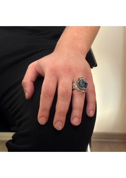 925 Ayar Gümüş El Yapımı Erkek Yüzük - Çeşitli Doğal Taşlarla Mevcut (Pietersite) modelleri