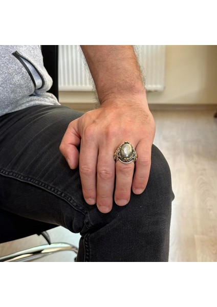 El Yapımı Pirit Taşlı Yüzük, El Yapımı Aslan Başı Erkek Yüzüğü - 925 Ayar Katı Gümüş Erkek Yüzüğü - Refah Manifestasyonu Tasarımı modelleri