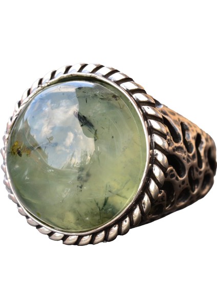 Doğal Yeşim Taşı Yüzük, Yeşim Yüzük, Katı 925 Ayar Gümüş Yüzük, El Yapımı Takı Yeşil