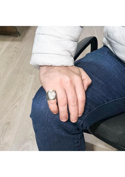 El Yapımı Yeşil Ametist Taş Yüzük - Spiritüel 925 Ayar Saf Gümüş Erkek Yüzük - Sezgi ve Koruma Tasarımı modelleri