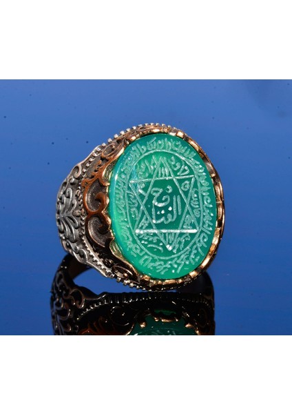 Sterling Gümüş Erkek Yüzük, Doğal Siyah Oniks Taşı, Kral Süleyman Mührü Yüzüğü, El Yapımı Takı (Jade) indirimleri