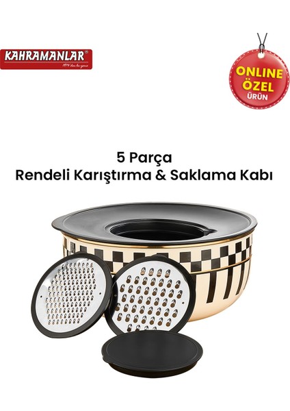 Kahramanlar Prime Cream Emaye 5 Parça Rendeli Saklama ve Karıştırma Kabı 24 cm fiyatları
