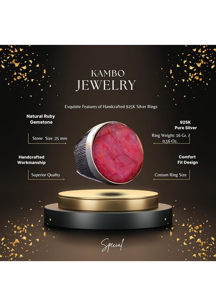 Yakut Yüzük, Ham Taş, Sterlin Gümüş Yüzük, Sterlin Gümüş Erkek Yüzüğü fiyatları