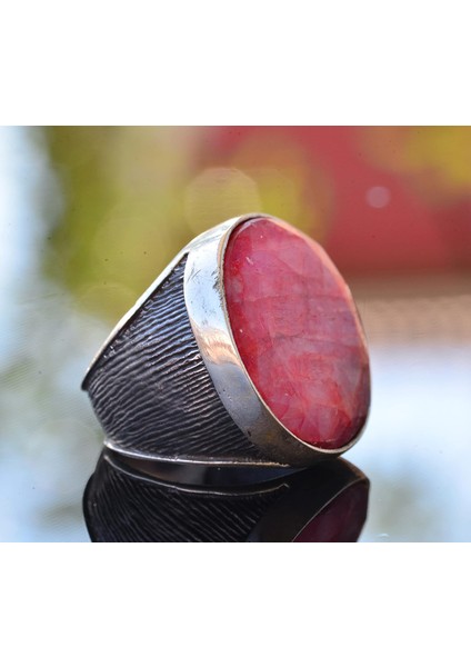 Yakut Yüzük, Ham Taş, Sterlin Gümüş Yüzük, Sterlin Gümüş Erkek Yüzüğü fırsatları