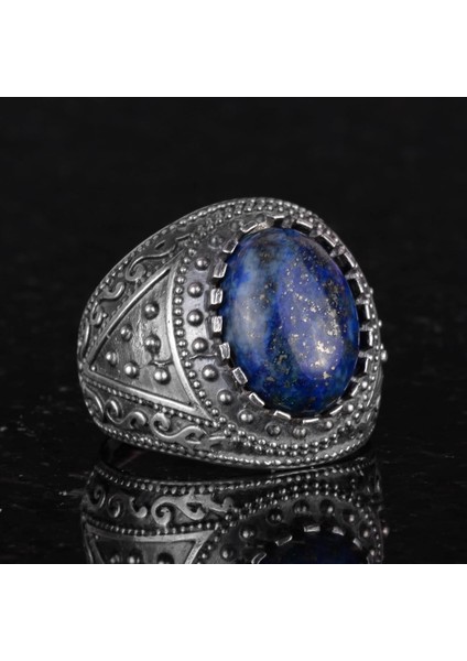 Doğal Taş Yüzük, 925 Ayar Katı Gümüş Erkek Yüzüğü (Lapis Lazuli) modelleri