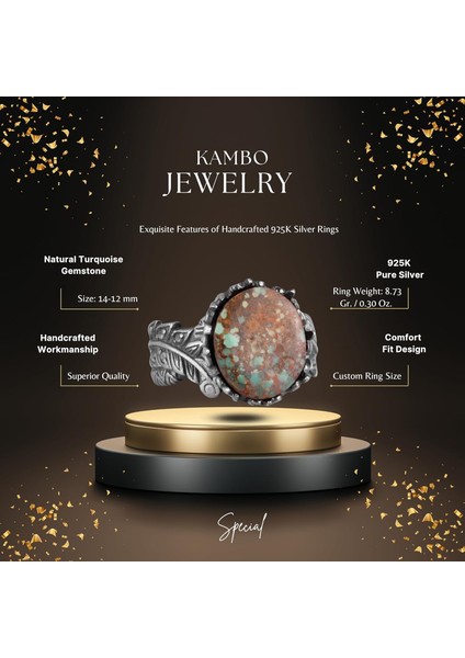 Doğal Arizona Turkuaz Taş Yüzük, 925 Ayar Gümüş Yüzük, Minimalist El Yapımı Yüzük (Stil-4) fiyatları