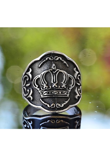 Erkek Ayarlanabilir 925 Ayar Gümüş Taç Yüzük - Kraliyet Yüzüğü fiyatları
